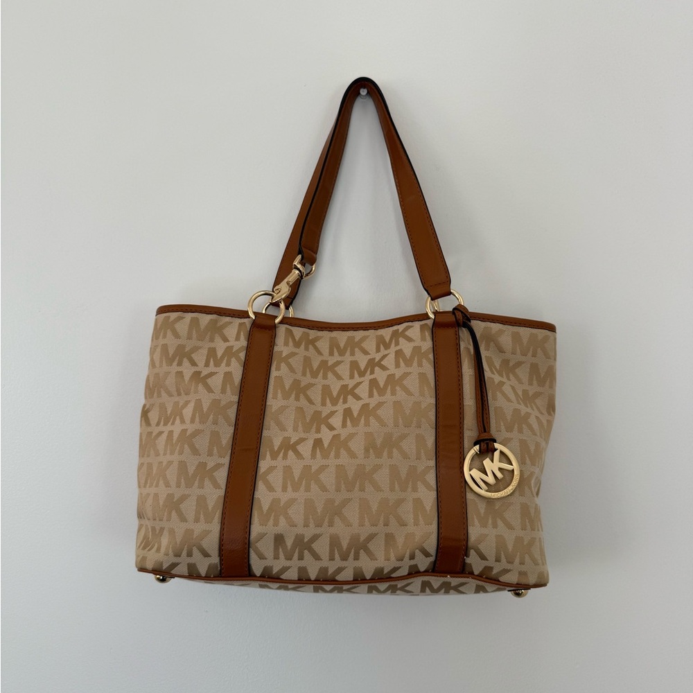 Michael Kors Tan and Brown Tote Bag